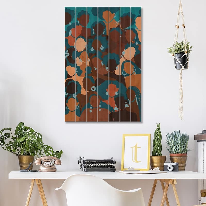 Aqua Womxn Print On Wood by Reyna Noriega - Multi-Color
