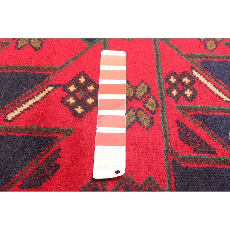 ECARPETGALLERY Hand-knotted Teimani Red Wool Rug - 3'9 x 6'8