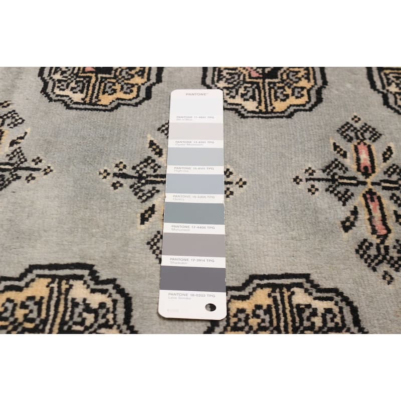 Finest Peshawar Bokhara Grey Rug 8'11" x 12'3" - 8'11 x 12'3
