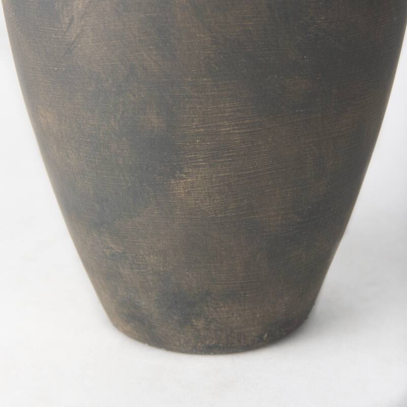 Kilian Brown And Gray Ceramic Double Ear Vase (11") - 7.5L x 7.5W x 11.2H