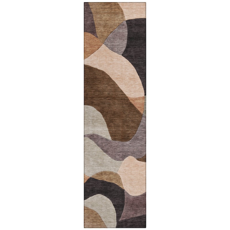 Machine Washable Indoor/Outdoor Modern Century Chantille Rug