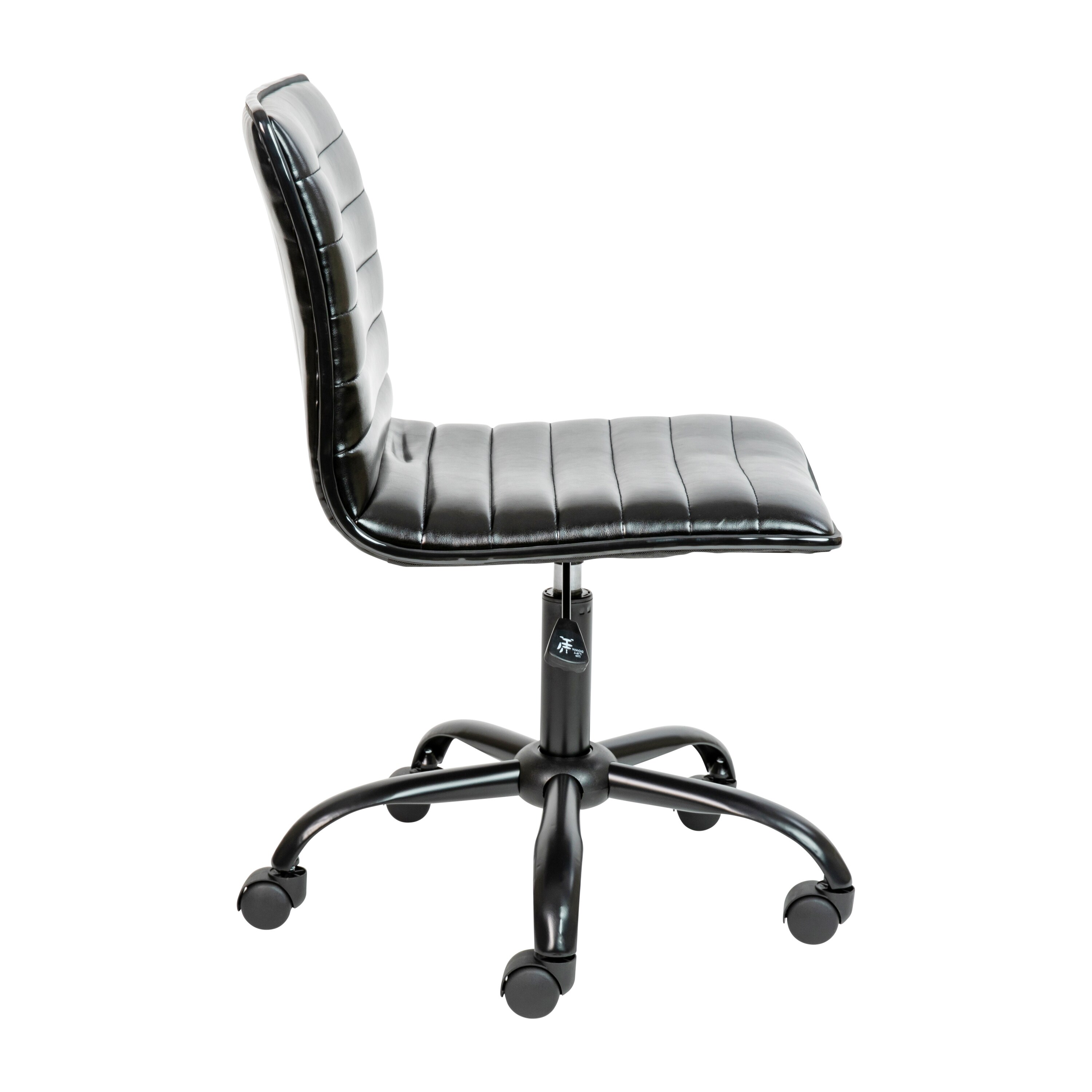 Low back armless white ribbed designer best sale swivel task chair