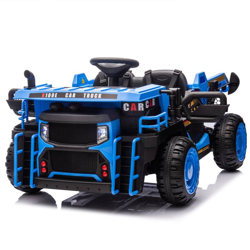 24V Two-seater Kids Ride On Electric Car W/parents control,Seat width 19.69in,E-rear dump,For Kids Aged 3+