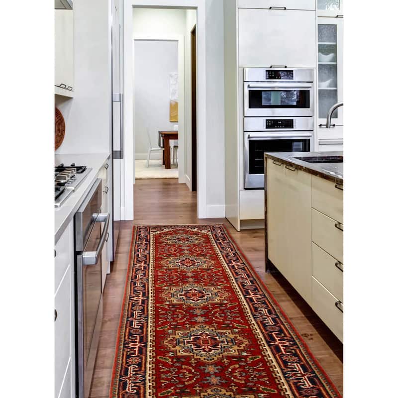 ECARPETGALLERY Hand-knotted Serapi Heritage Red Wool Rug - 2'6 x 21'11