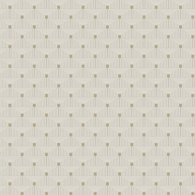 Galerie Wallcoverings Boutique Geometric Key Non-woven Metallic Wallpaper Roll - 33 feet x 21 inches - Off White