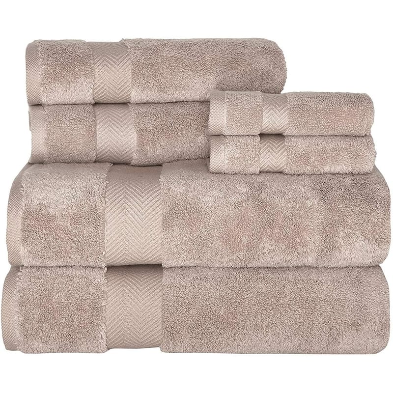 Towels Beyond Becci Turkish Cotton Towel Set & Quick Dry, Ultra Soft, Super Absorbent Bath Towels & Set of 6 - Taupe