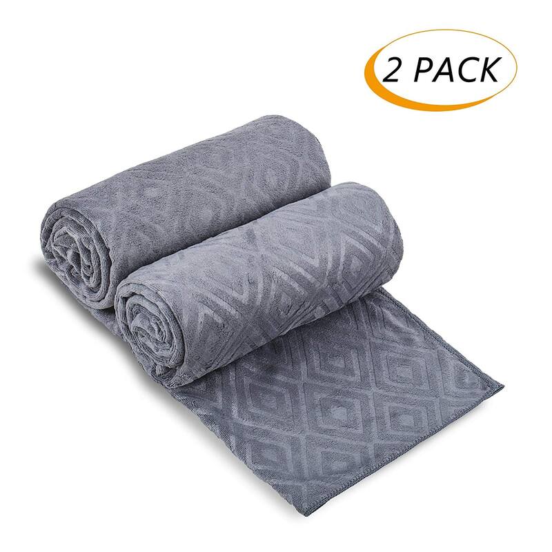 Oversized Diamond/Floral Embossed Bath Towel Set Elegant Towel 30"x60" - Grey Diamond
