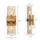 preview thumbnail 3 of 9, Modern Glam 2-Light Reversible Art Deco Bathroom Sconce with Gold Foil Acrylic shade - H 14.2" x W 5.1"