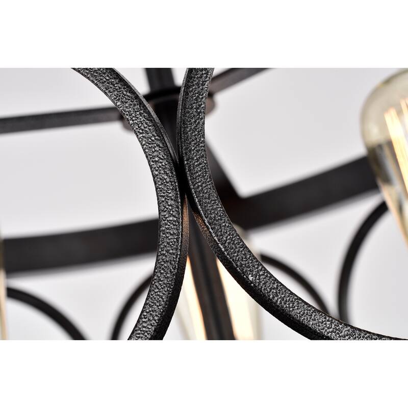 Brayden Smith Steel 3Light Metal Drum SemiFlush Mount On Sale Bed