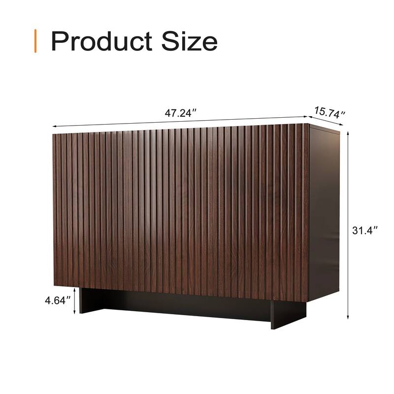 47" Storage Sideboard Buffets Cabinet with 3 Doors
