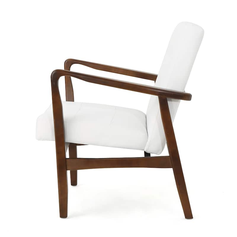 White 28" Button Tufted Club Chair