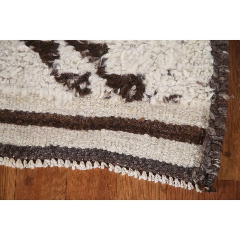 Ivory Anatolian Turkish Runner Rug Handmade Wool Carpet - 3'3"x 11'1"