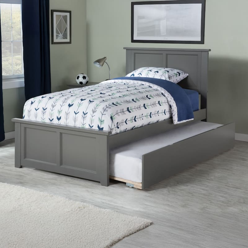 AFI Madison Platform Bed with Matching Footboard & Trundle - Grey - Twin XL