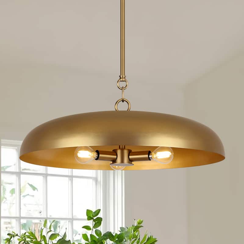 LamQee 20" Pendant Light Metal Dome Ceiling Hanging Lighting Chandelier - 19.7 inch