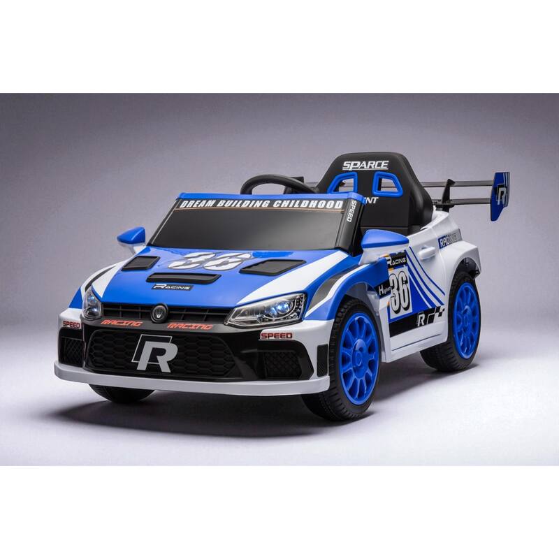 12V Electric Kids Ride-On Car with Remote Control, Music, Lights, Seat Belt, Opening Doors, 4-Wheel Suspension