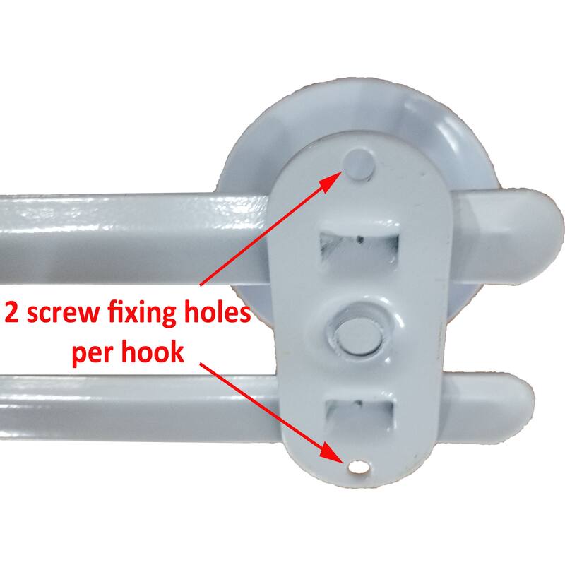 Wall Mounted Coat and Hat 3 Hooks Rail/Rack White or Chrome - 17" L x 2.7" D x 2.8" H