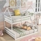 preview thumbnail 7 of 18, Separate Bunk Bed,Two Separate Beds,Twin over Full House Bunk Bed with Built-in Ladder
