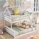 preview thumbnail 7 of 16, Twin over Full House Bunk Bed with Ladder, Convertible to Two Beds, White