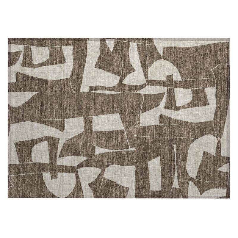 Machine Washable Indoor/ Outdoor Modern Creede Chantille Rug