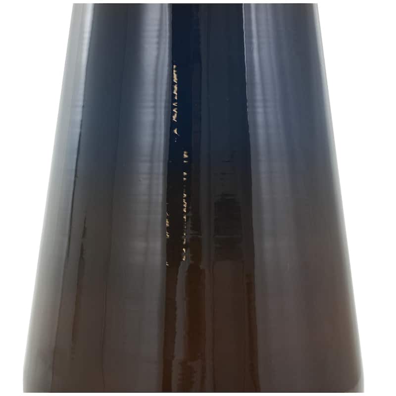 Metal Ombre Decorative Vase with Brown Accents - Blue - Roche River Decor