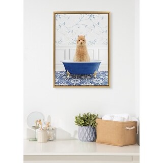 Kate and Laurel Sylvie Animal Bath Framed Canvas by Amy Peterson