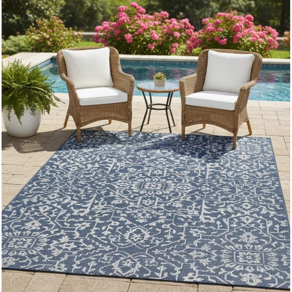 Dream Decor Rugs Carriage House Medallion Indoor Outdoor Area Rug
