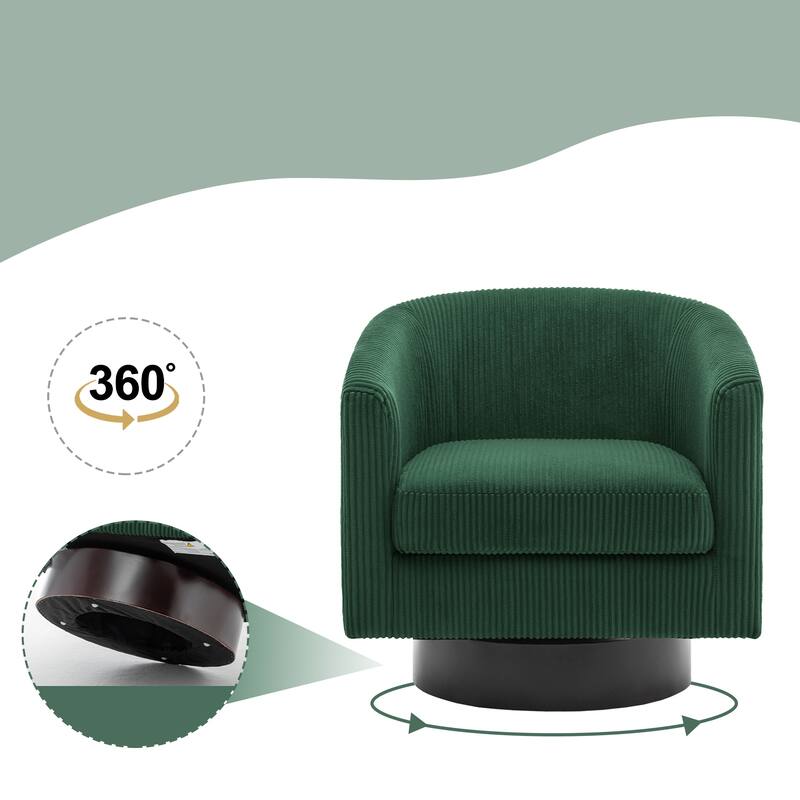 Modern Upholstered Barrel Chair Swivel Accent Chair for Living Room