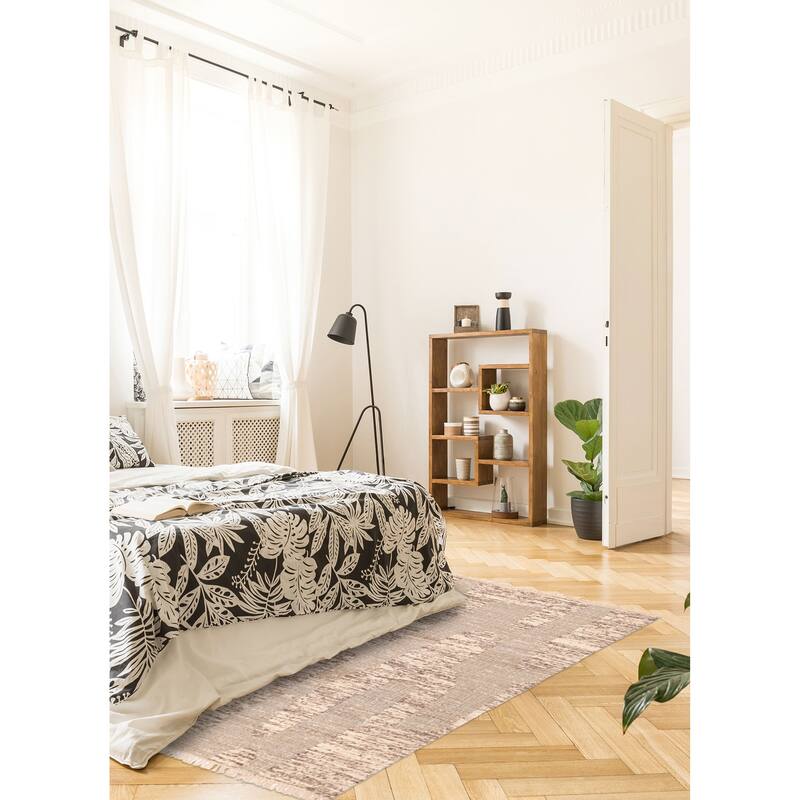 ECARPETGALLERY Flat-Weave Palas Denizli Grey Kilim - 5'5 x 7'5