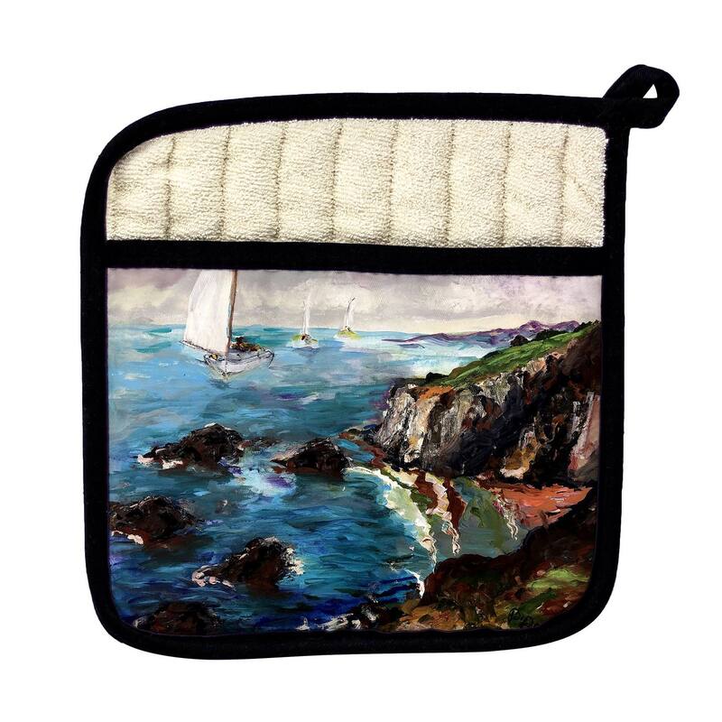 Sailing the Cliffs Pot Holder - 9x9