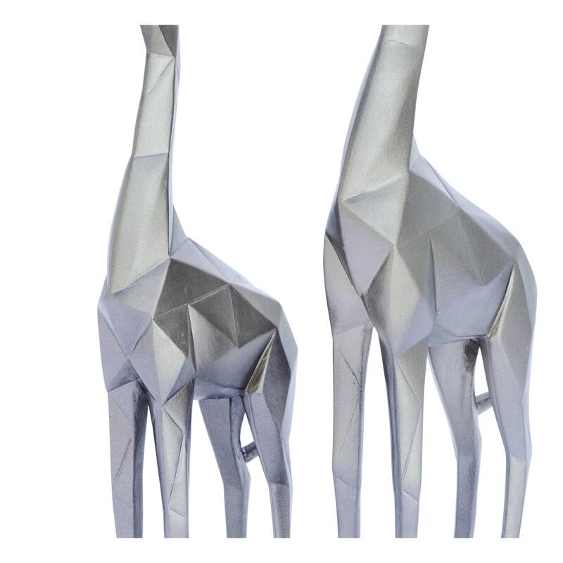 CosmoLiving by Cosmopolitan Gold or Silver Polystone Giraffe Decorative Sculpture (Set of 2)