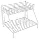 preview thumbnail 10 of 8, White Twin XL over Queen Size Metal Bunk Bed with Ladder, Fence and Guardrails for Kids, Boys and Girls, Bedroom