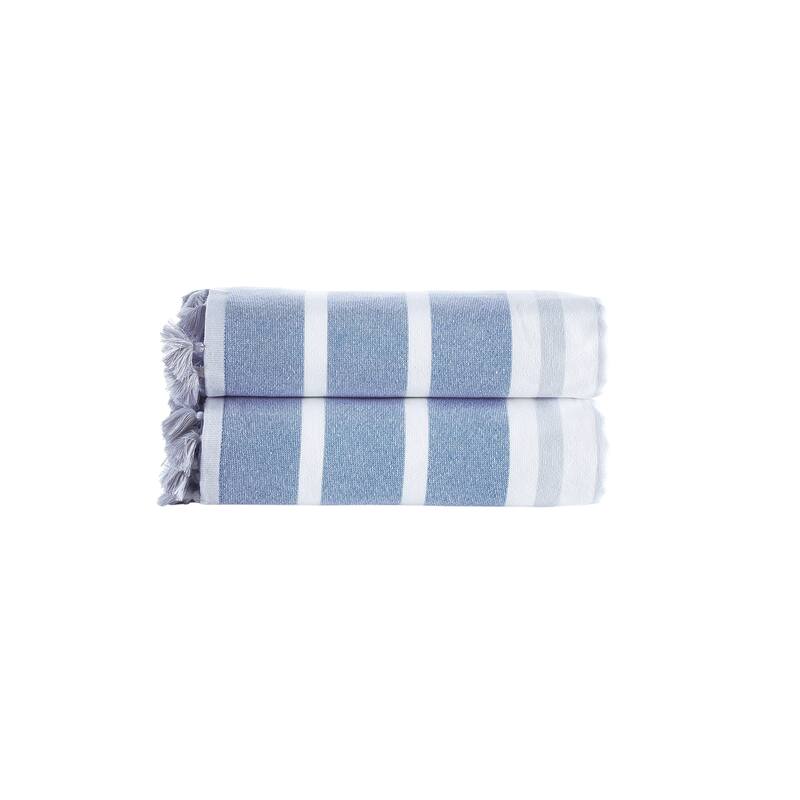 Brooks Brothers Turkish Pesthemal 2 pcs Bath Towels - Blue
