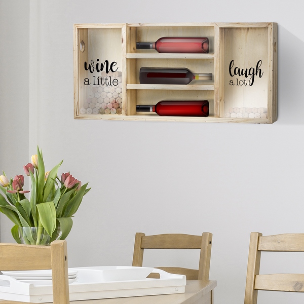Wall Mounted Wooden Wine Rack Cork Holder 16