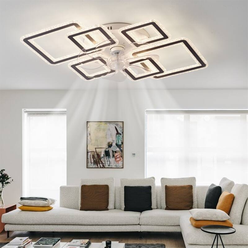 33" Ceiling Fan with Lights Remote Control and APP Control