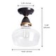 preview thumbnail 7 of 6, Vintage Brown 1-Light Transparent Bubble Glass Semi Flush Mount Lamp