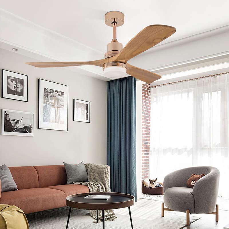 47In Modern 3-Blade 6-Speed Propeller Ceiling Fan Light with Remote