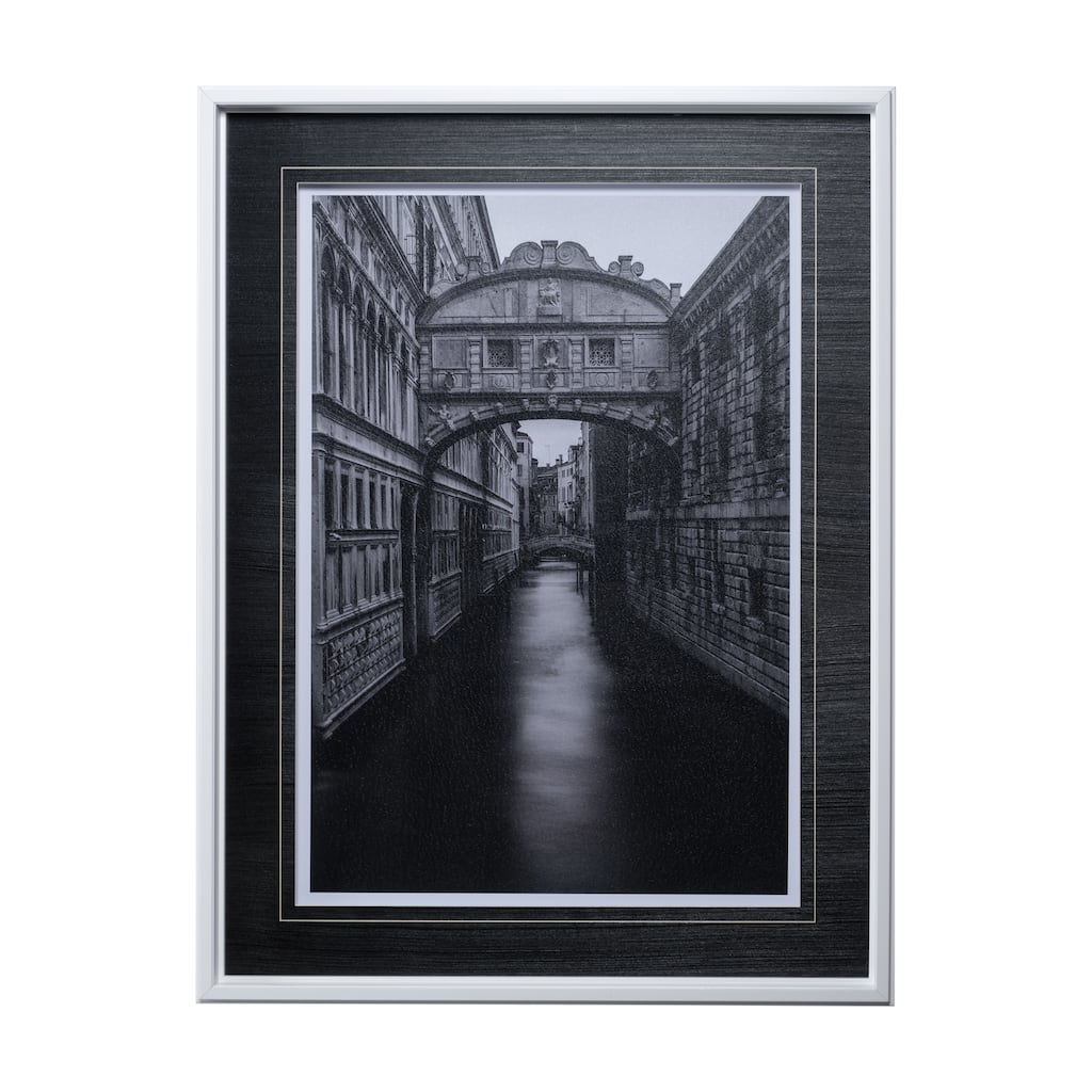 B&W Bridge of Sighs Framed Art Print