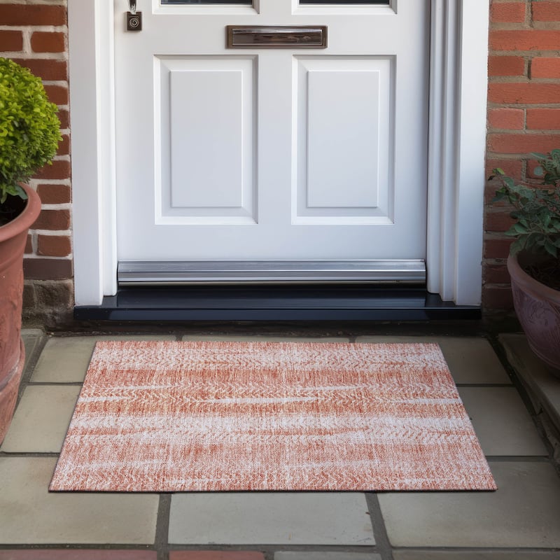 Machine Washable Indoor/ Outdoor Chantille Modern Imprints Rug
