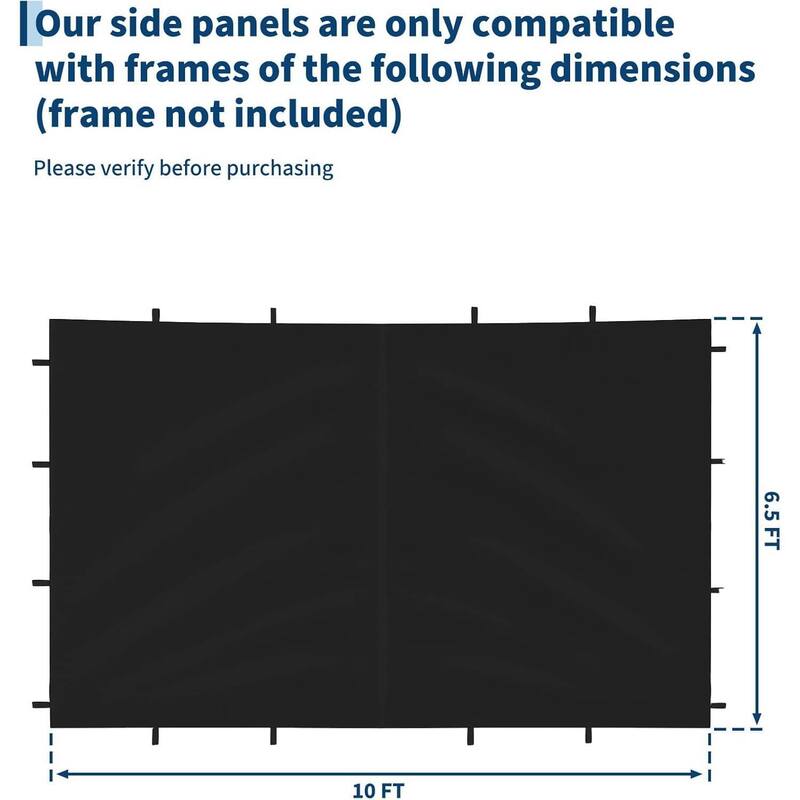 4-Piece Waterproof Replacement Tent Sidewalls, SunWall Panels for 10x10ft Pop Up Canopy (Canopy Tent NOT Included) - N/A