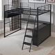 preview thumbnail 30 of 28, Full Size Loft Bed with Desk, LED Shelves, and Storage - Metal Frame with Guardrails and Ladder, Space-Saving Design for Teens Full Black - Full