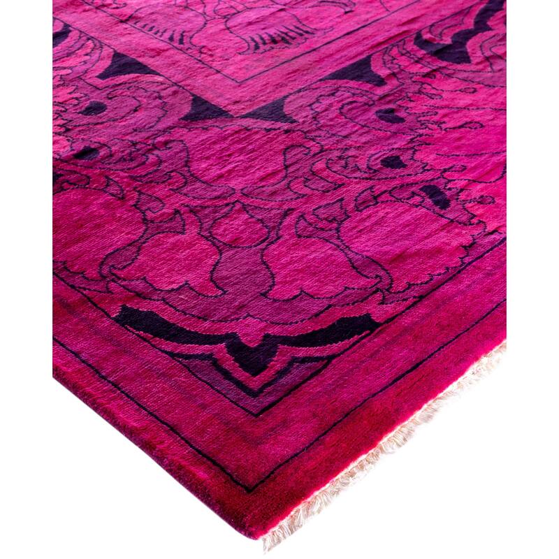 Overdyed One-of-a-Kind Hand-Knotted Area Rug - Pink - 9' 10" x 13' 9"