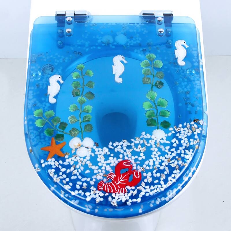 Transparent Resin Shell Polyresin Toilet Seat