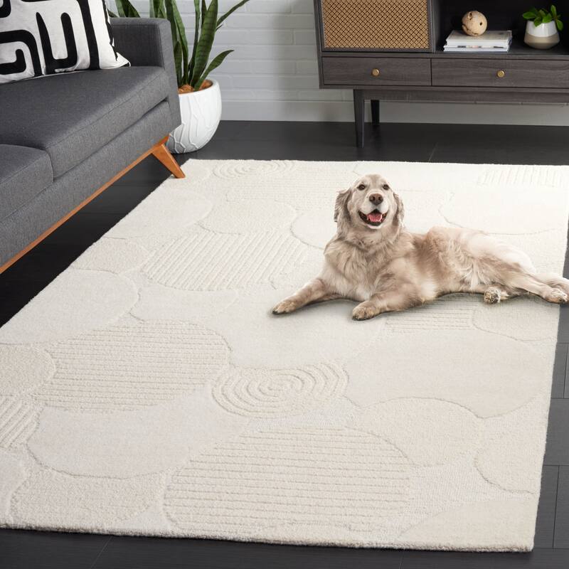SAFAVIEH Handmade Ebony Qiong Contemporary Wool Rug