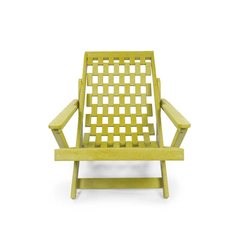 Aspen Fully Assembled All-Weather HDPE Outdoor Folding Lounge Chair with Removable Cushion