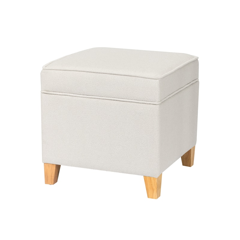 Adeco Square Storage Ottoman 17 inch Footstool