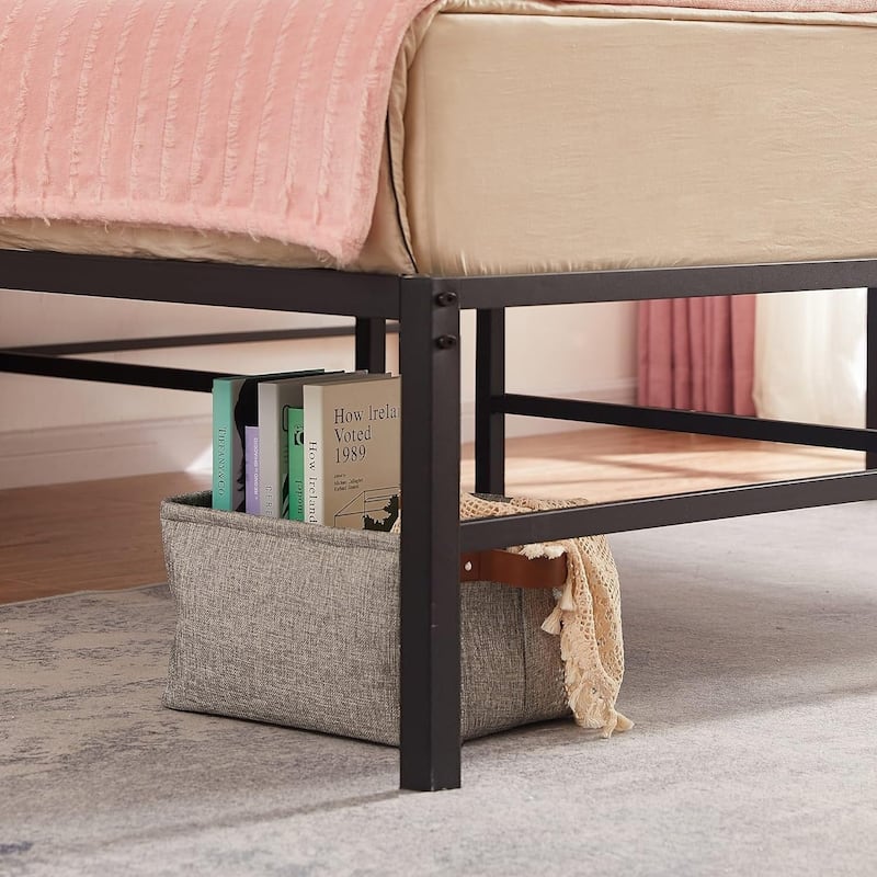 VECELO 14/16/18 inch Metal Platform Bed Frames Steel Slat,Mattress Foundation with Steel Slat Support/No Box Spring Needed