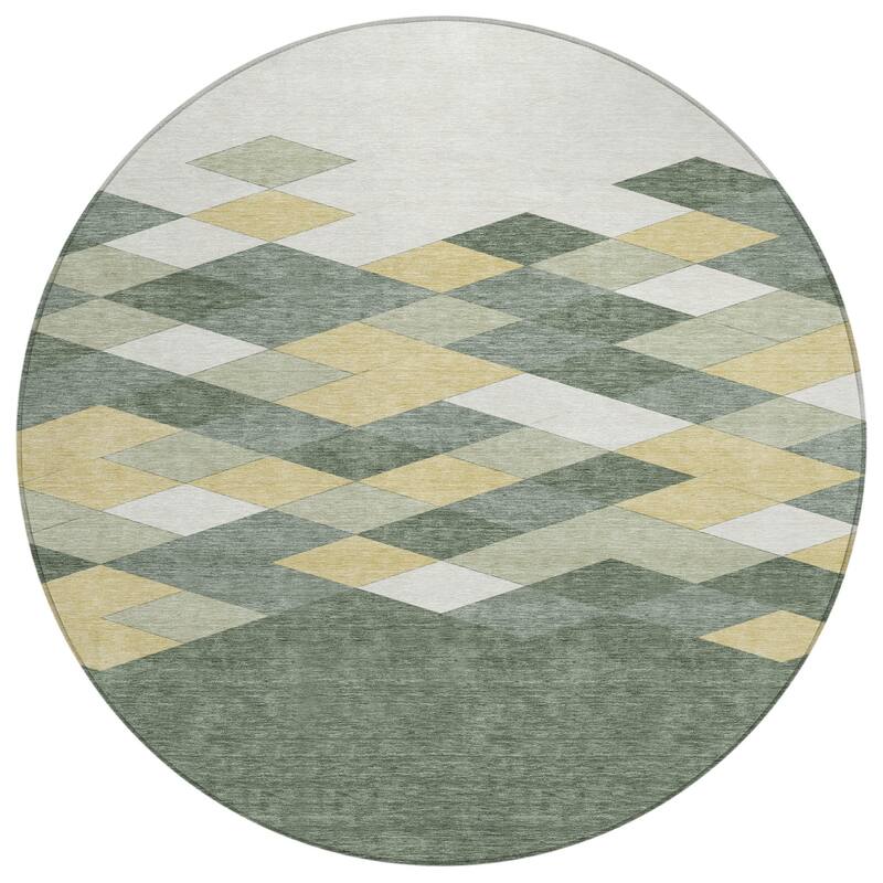 Machine Washable Indoor/ Outdoor Modern Avo Chantille Rug