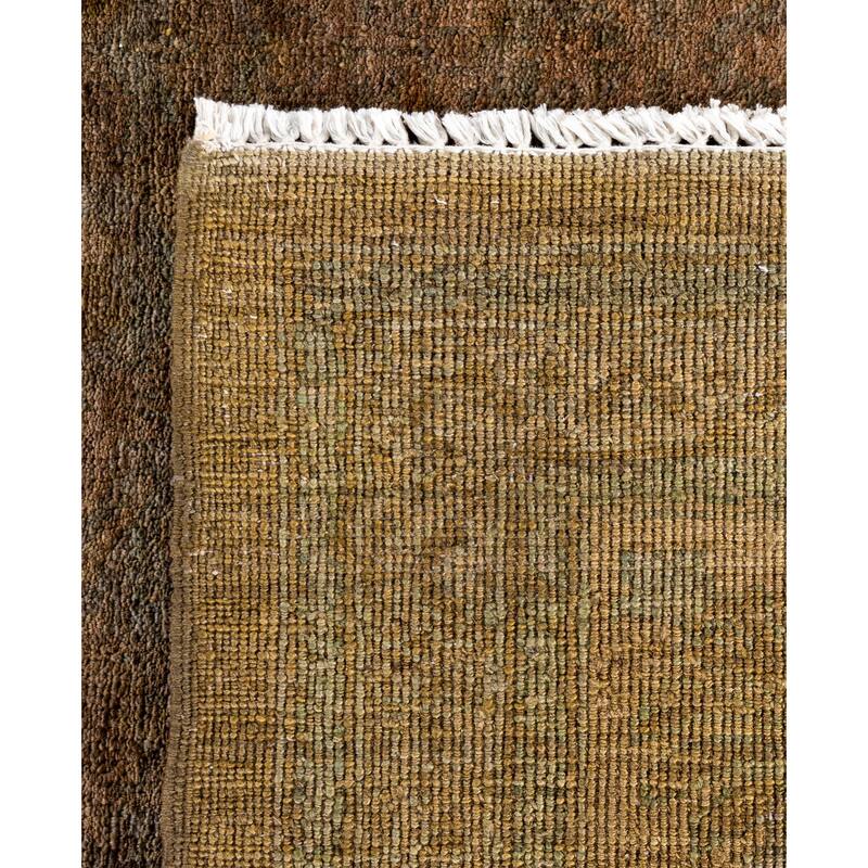 Overdyed One-of-a-Kind Hand-Knotted Area Rug - Green - 9' 1" x 11' 4"