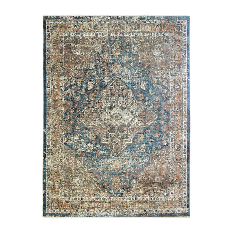Distressed Stain Resistant with Fringe Area Rug