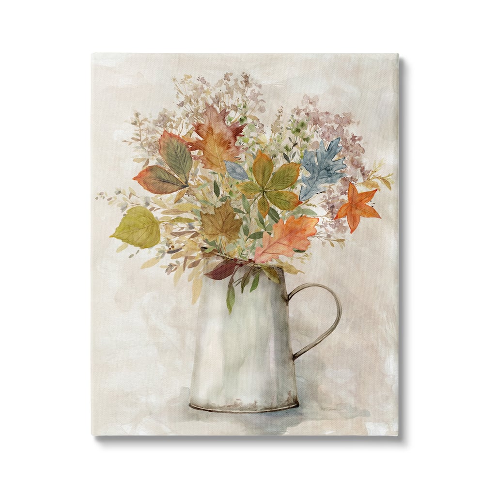 Stupell Fall Florals Country Jug Canvas Wall Art Design by Carol Robinson